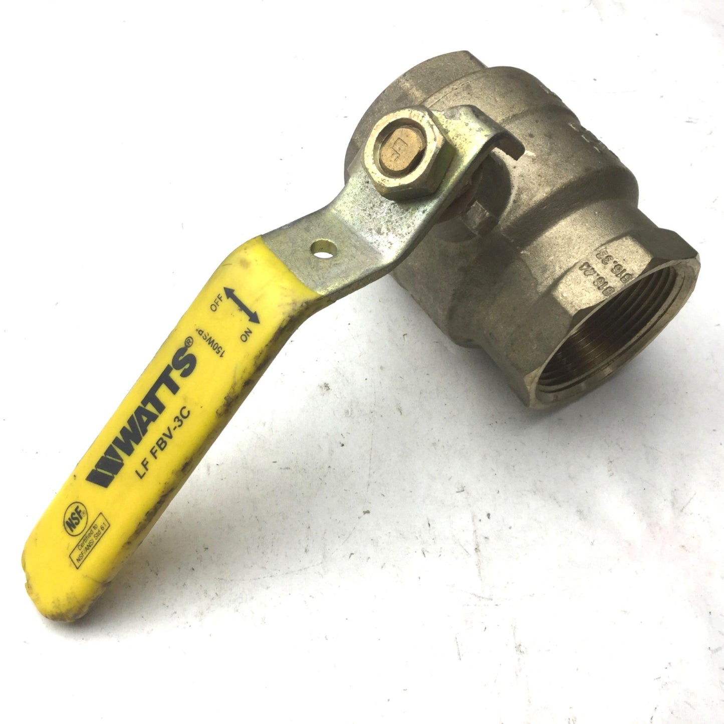 Used Watts LF FBV-3C Threaded Ball Valve, 1-1/2", Bronze, 600WOG, 1/2PSI