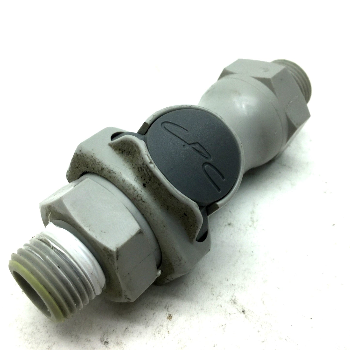 Used CPC Colder HFCD10612 Valved In-Line Coupler 3/8" NPT Male to Male
