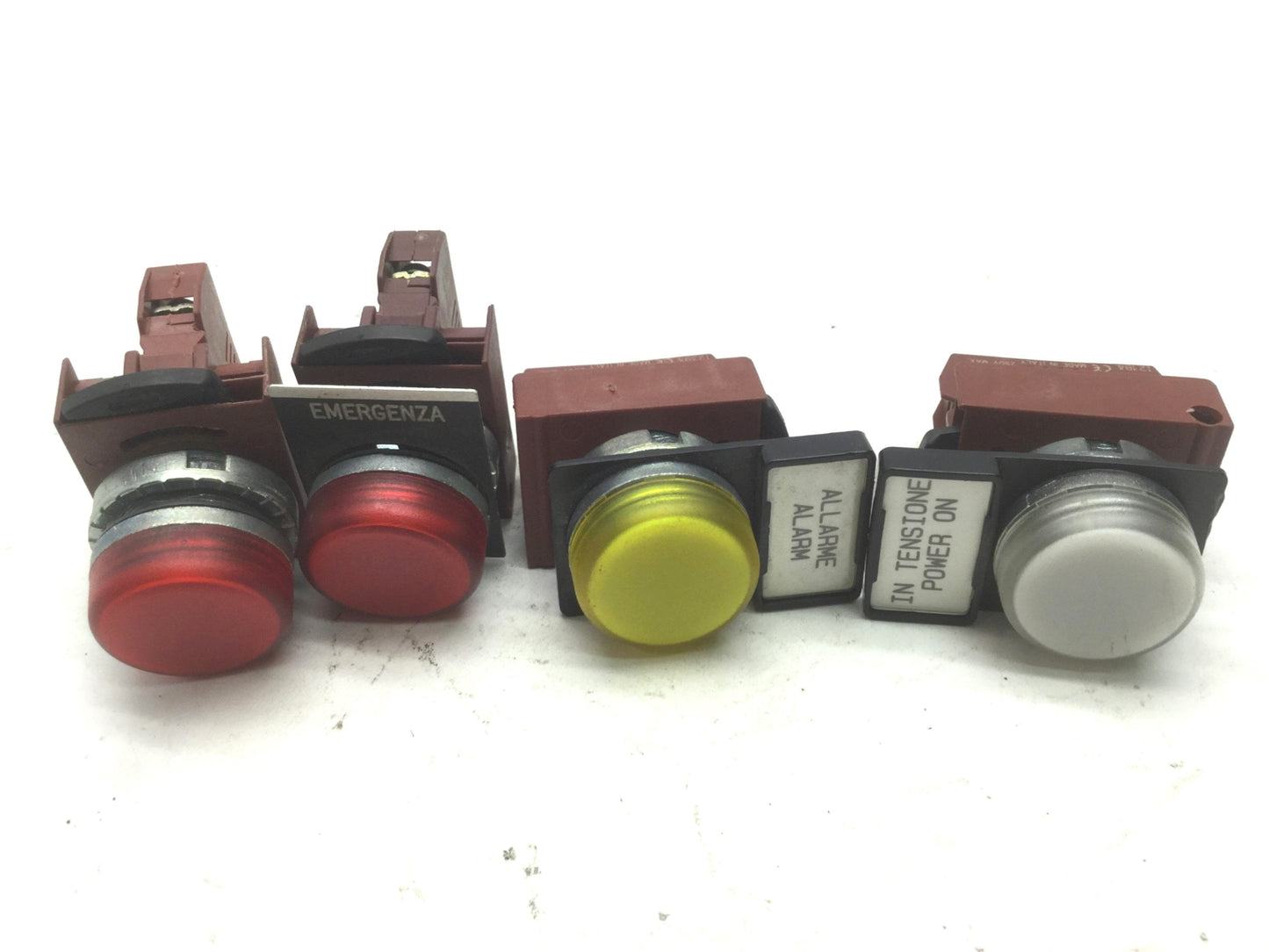 Used Lot of General Electric Lamps P9PDNV0, 2x Red, 1x Yellow, 1x White
