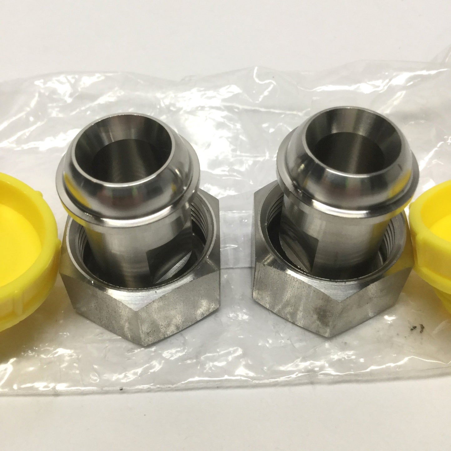 New Lot of 2 Julabo 8890053 Stainless Adapter Fittings M24 x 1.5 Female to 1/4" NPT