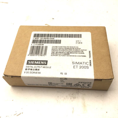 New Siemens 6ES7 132-4FB00-0AA0 Digital Output Mod,Simatic ET 200S 8 DO DC24V,0.5A
