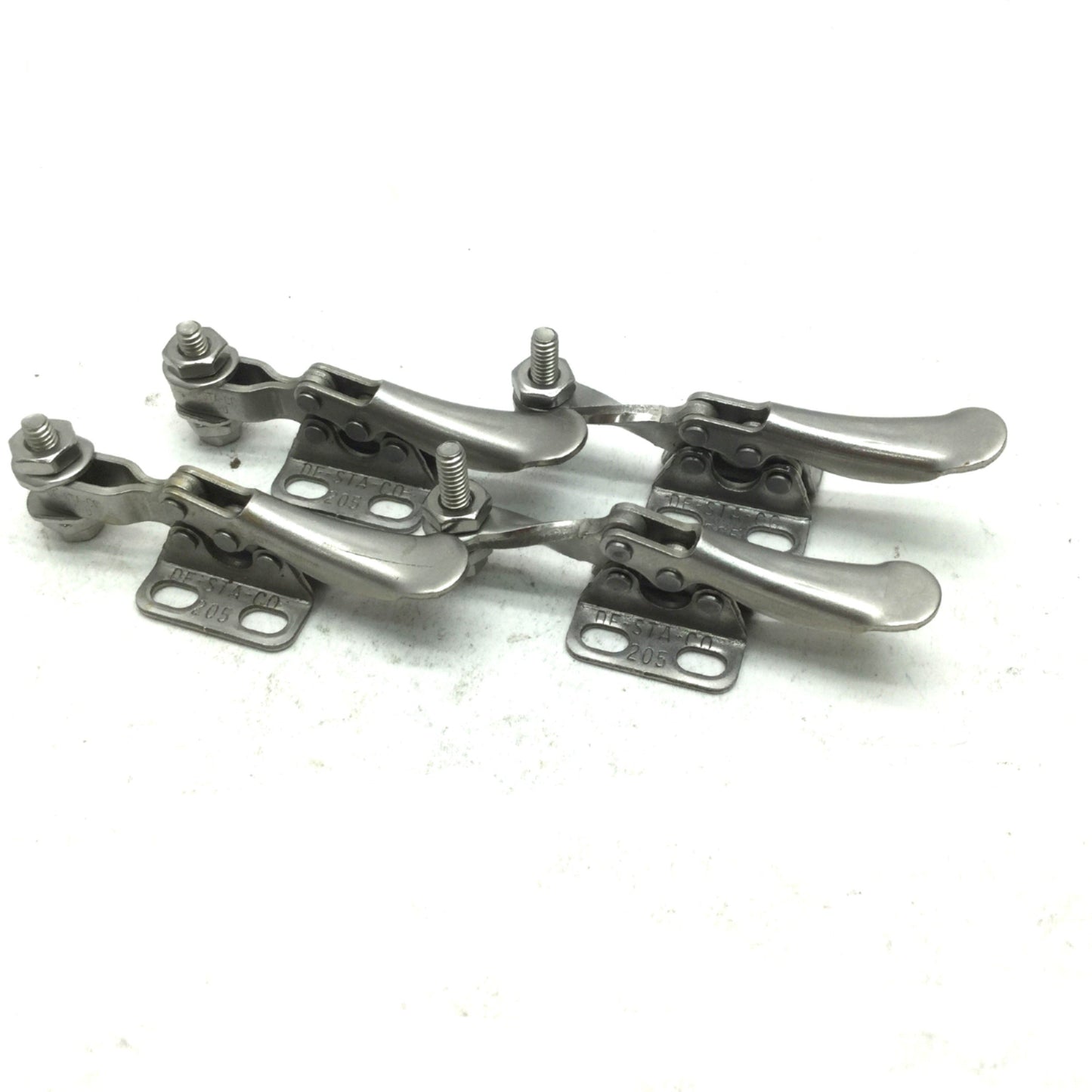 Used De-Sta-Co Stainless Horizontal Hold Down Lock Clamp 2x 205-USS & 2x 205-SSS