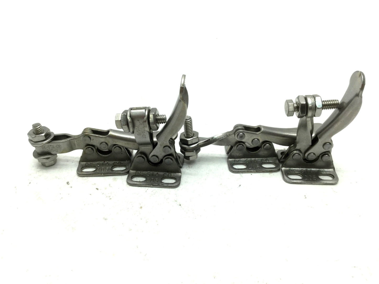 Used De-Sta-Co Stainless Horizontal Hold Down Lock Clamp 2x 205-USS & 2x 205-SSS