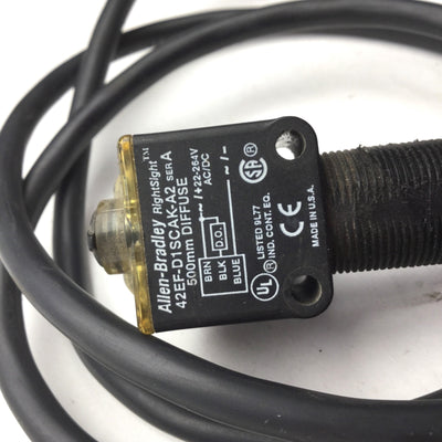 Used Allen Bradley 42EF-D1SCAK-A2 Ser A Photoswitch RightSight Photoelectric Sensor