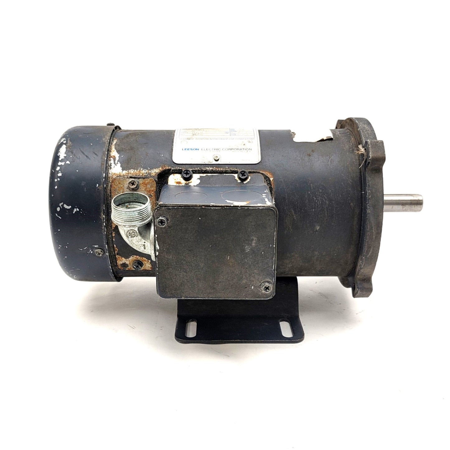 Used LEESON C42017FK6C DC Permanent Magnet Motor 1/2HP, 180VDC, 56C Frame, 1,750RPM