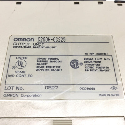 Used Lot of 3 Omron C200H-OD225 Sysmac PLC Output Module, 16-Point 250VAC/24VDC 2A/Pt
