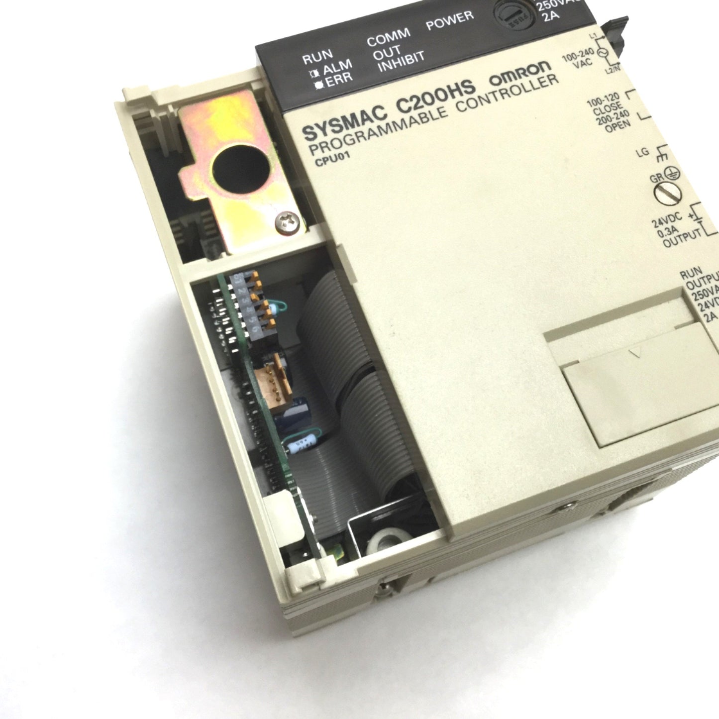 Used Omron C200HS-CPU01-E PLC CPU Module Unit, *Missing Cover and Terminals*