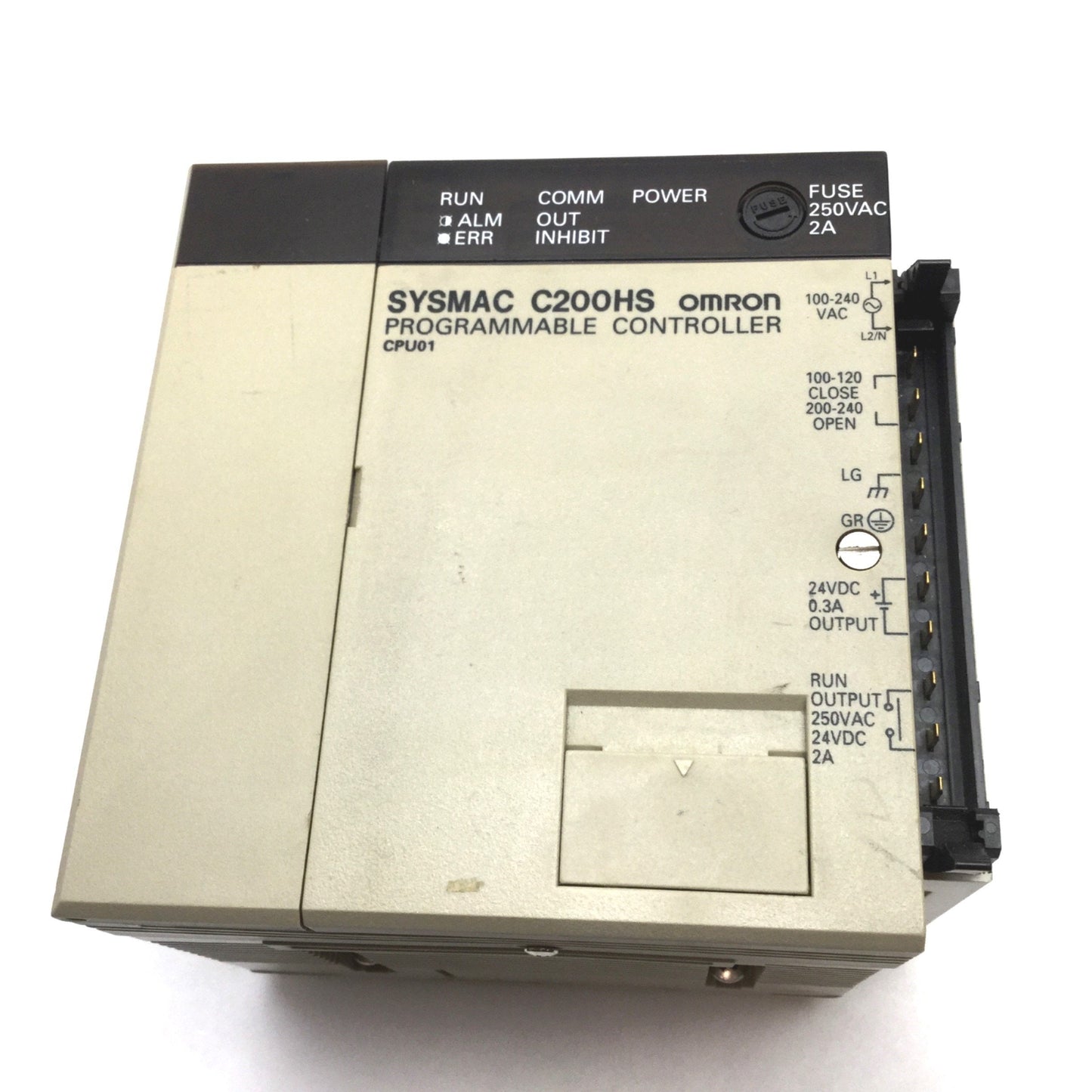 Used Omron C200HS-CPU01-E PLC CPU Module Unit, 100-120/200-240VAC *Missing Terminals*