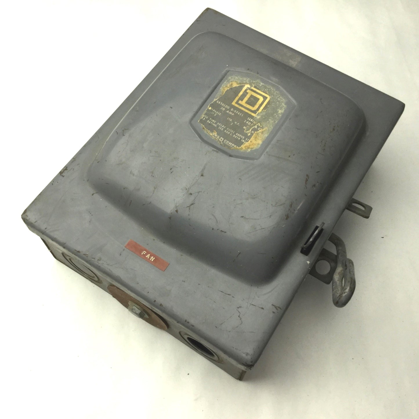 Used Square D D-97451 Safety Switch, 3 Phase, 30A, 240VAC Max, 3 HP, Series A3