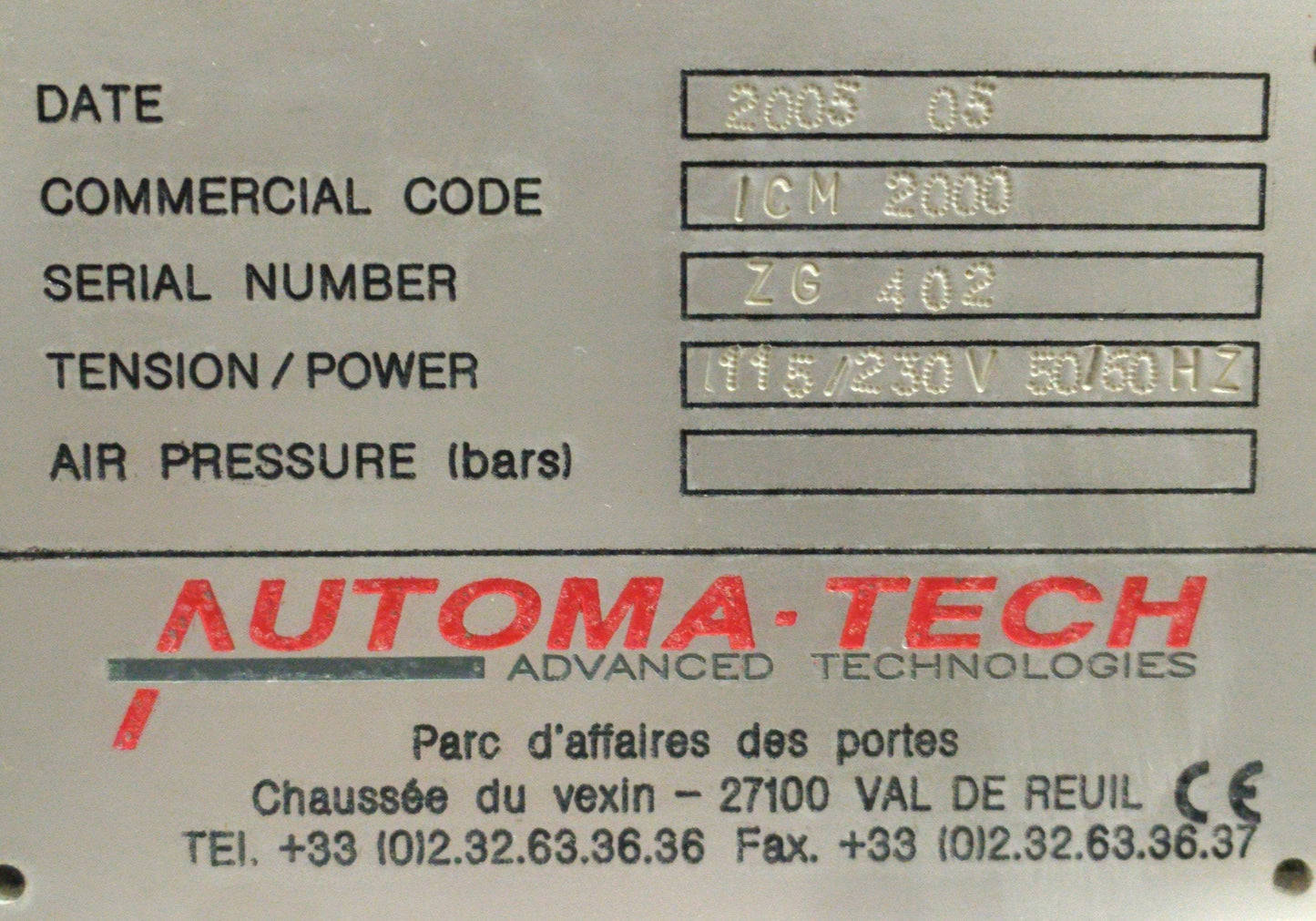 Used Automa-Tech ICM 2000 Automatic Inspection Machine 366 x 390 x 205mm 120VAC