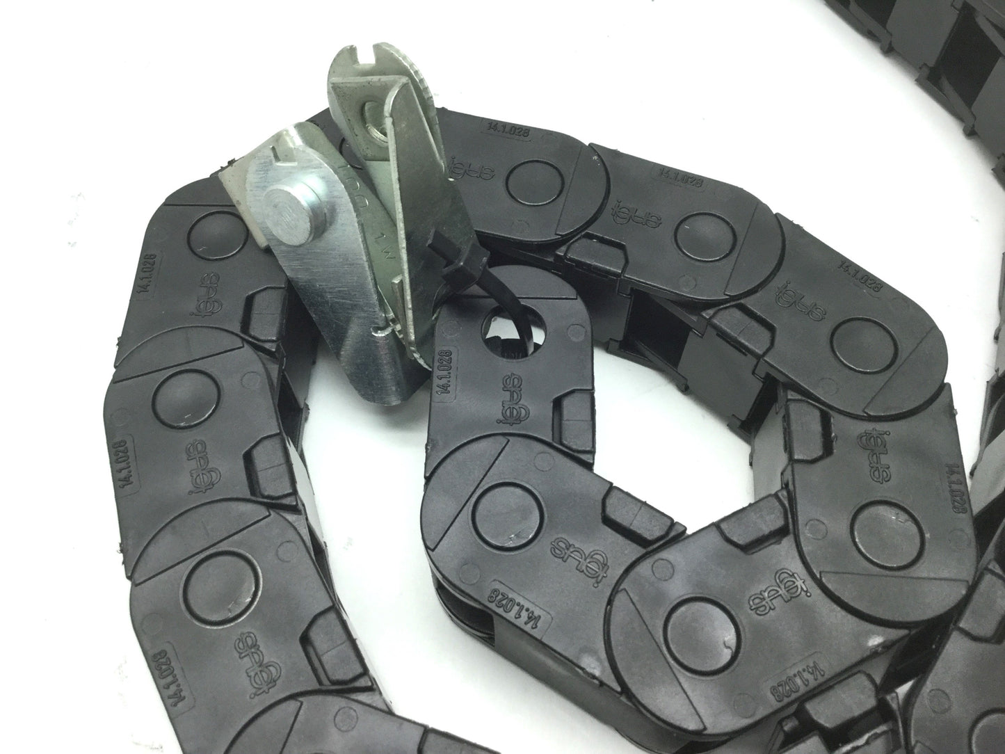 Used Igus 14.1.028 Energy Chain Cable Carrier L: 60", W: 1", H: 1"