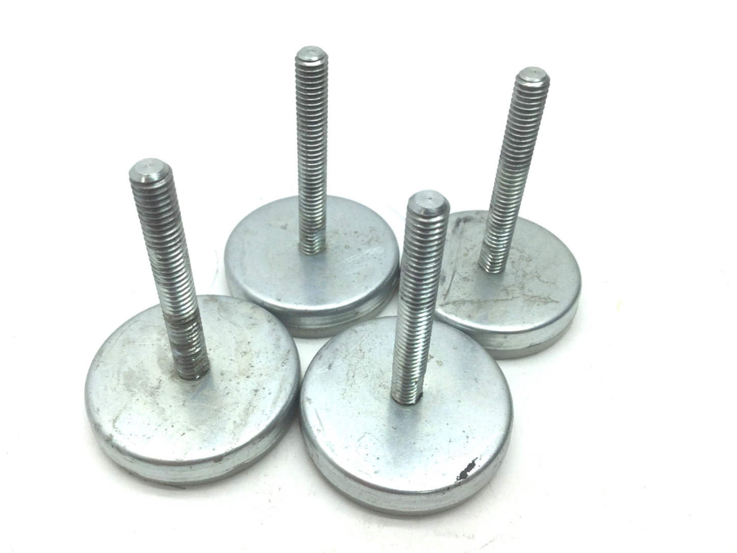 Used Lot of 4 Leveling Feet Thread: 5/16-18, Screw Length: 2-1/4", Foot OD: 2"