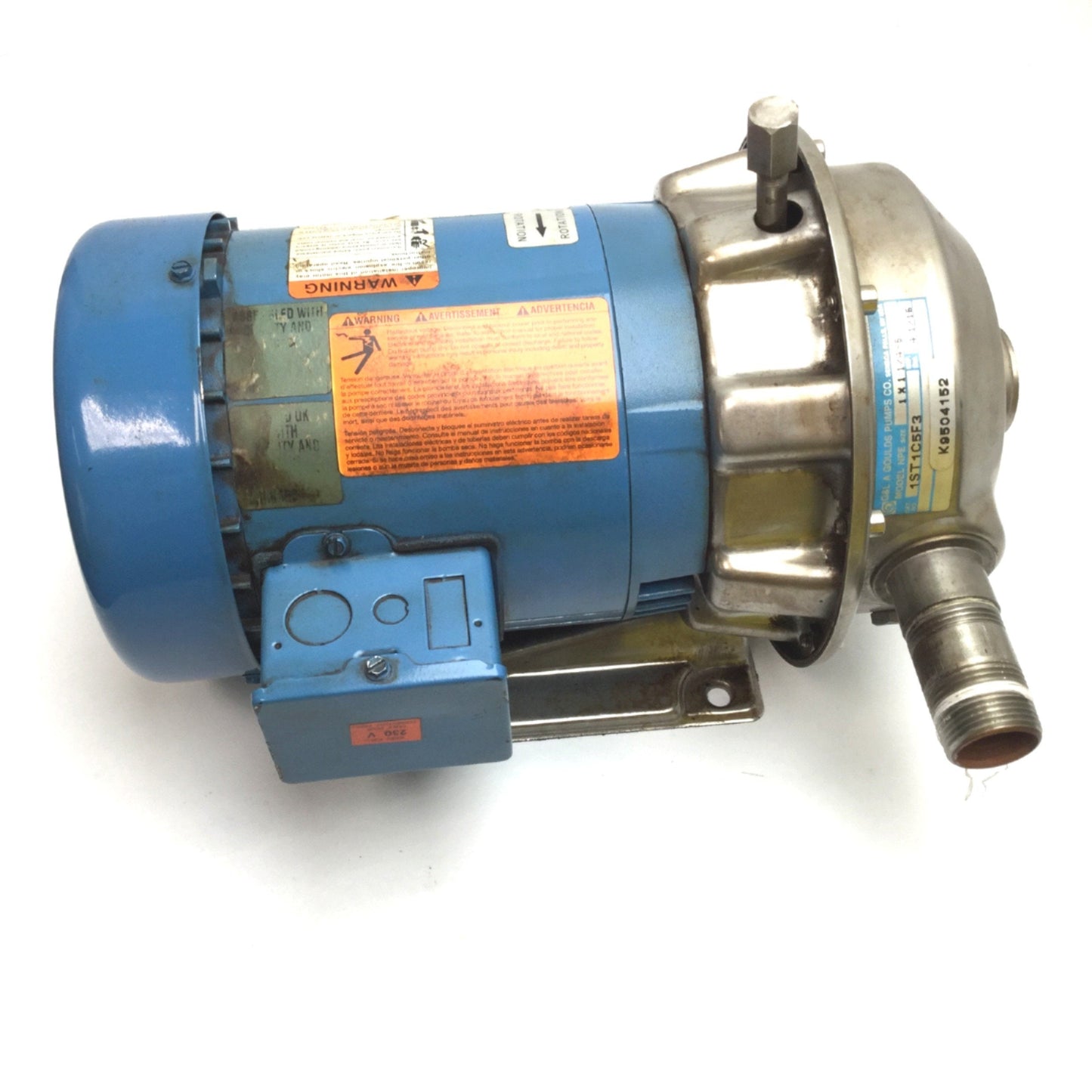 Used G&L Pumps NPE 1ST1C5F3 Centrifugal Pump with Emerson BV20A Motor, 3-Phase
