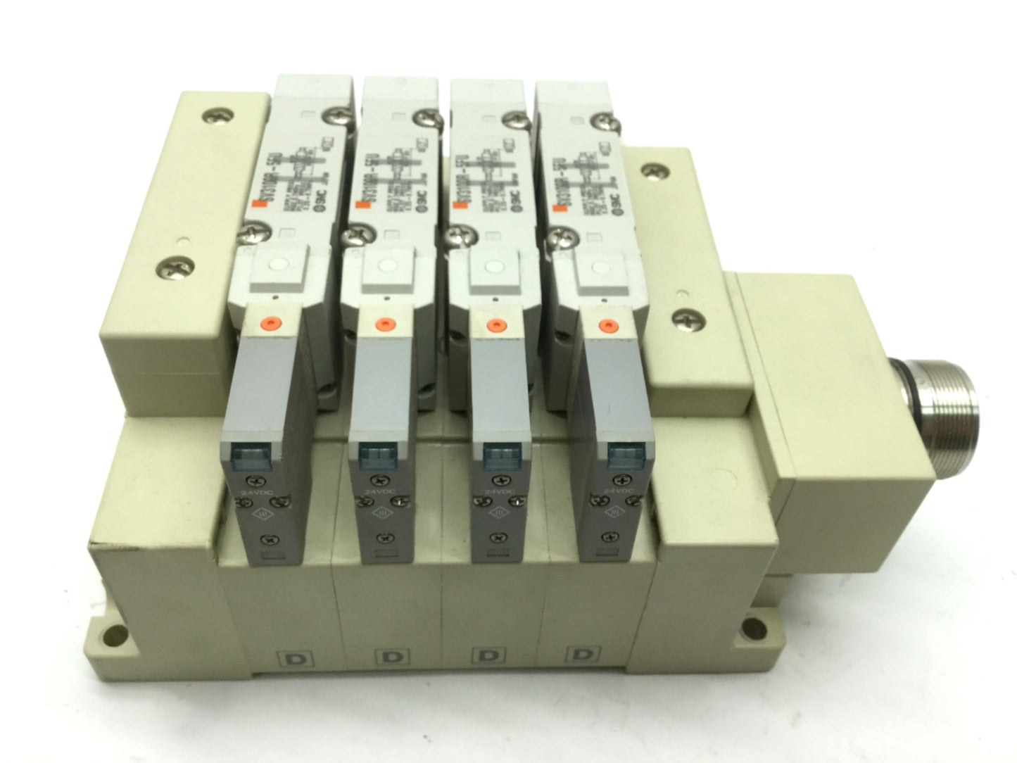 Used SMC (4x) SV3100R-5FU Solenoid Valves External Pilot, 0.25-0.7 MPa 2-Pos 5-Port