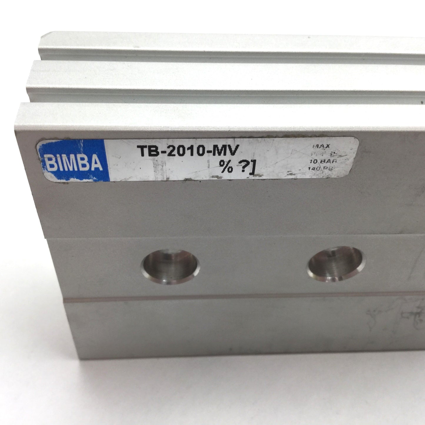 Used Bimba TB-2010-MV Twin Bore Cylinder, Bore: 20mm, Stroke: 10mm, Ports: M5x0.8