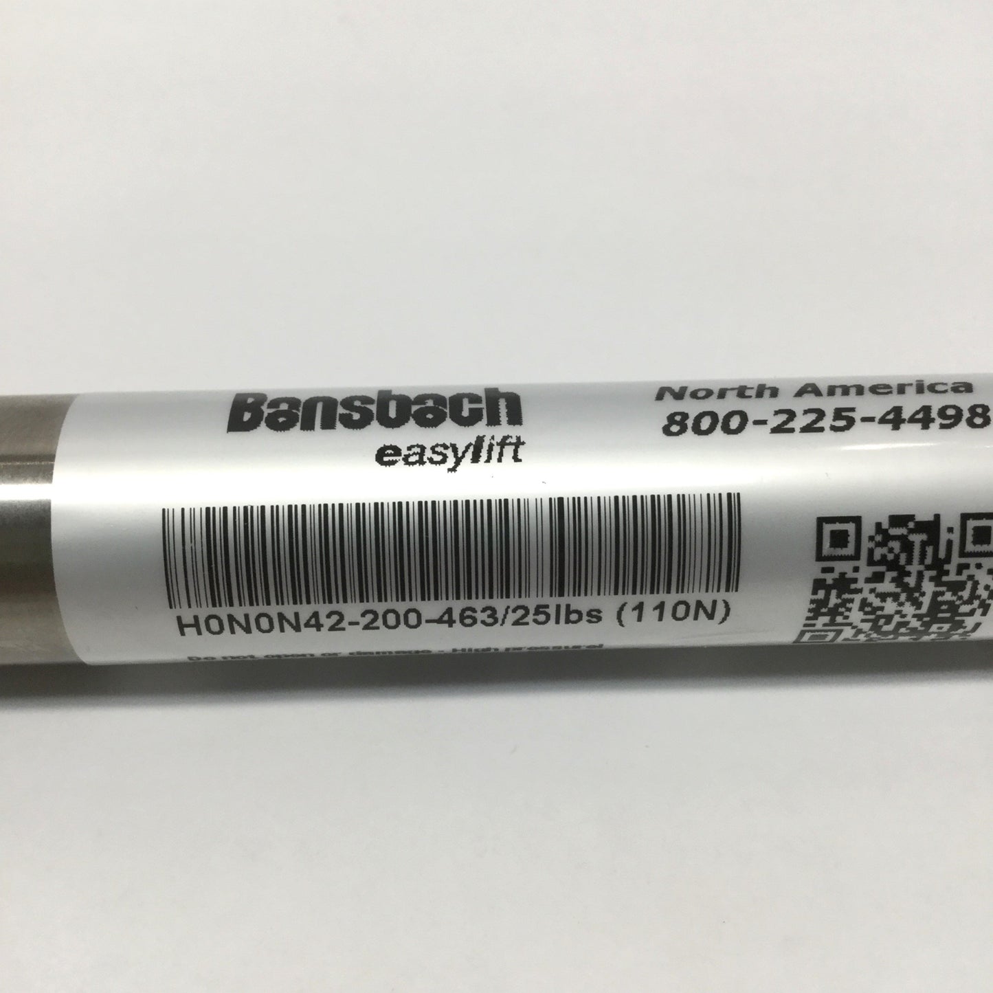 Used Bansbach H0N0N42-200-463 Stainless Easylift Gas Spring, 25lb Force, 8" Stroke