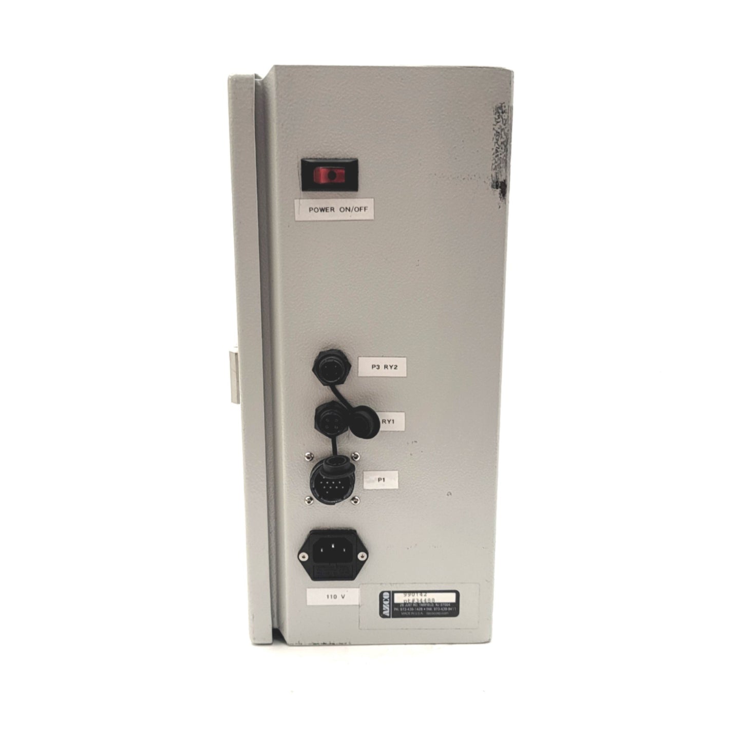 Used AZCO Corp #34488 Control Box For FG-110 Sur-Size Cut-To-Length Machine, 120VAC