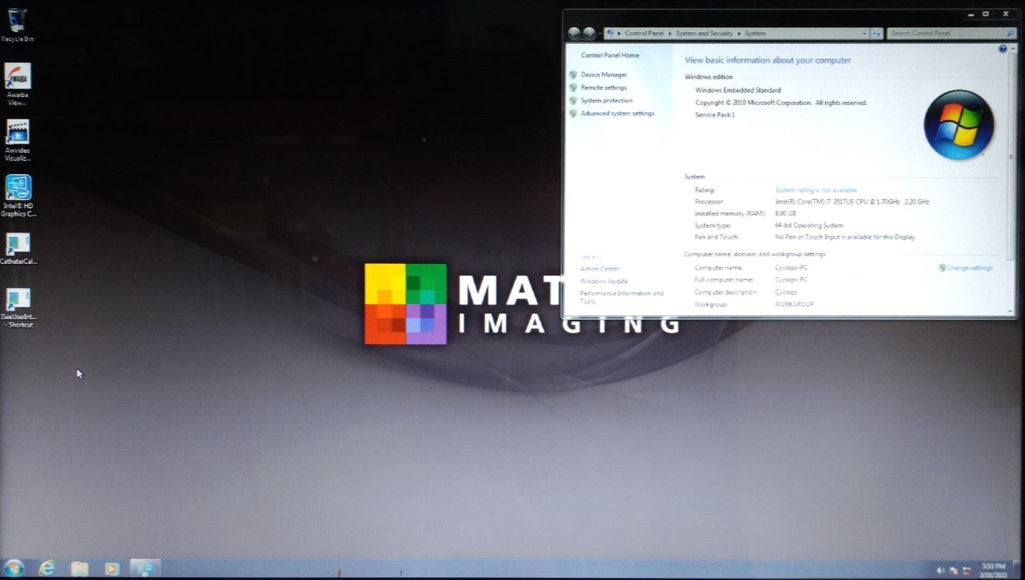 Used Matrox 4GPMI7M8* 4Sight GPm Industrial Machine GigE Vision PC, Intel i7, 24VDC
