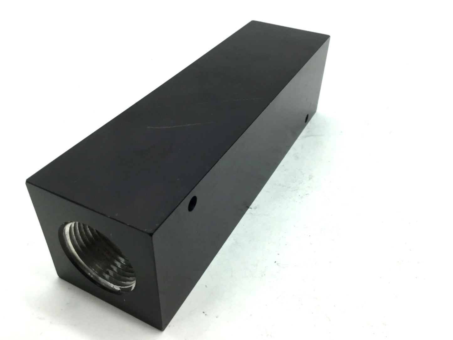 Used Aluminum Manifold 5x 1/4" NPT to 2x 1" NPT, Dimensions: 7" x 2" x 2"