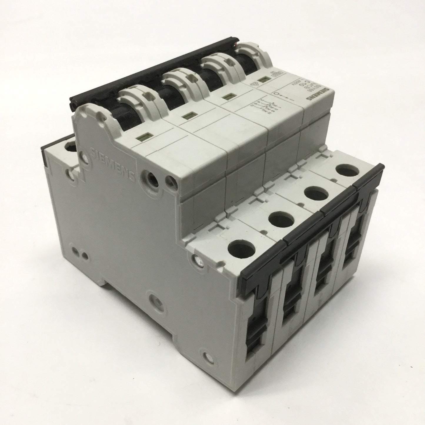 Used Siemens 5SY66 MCB C10 C-Curve Miniature Circuit Breaker 4-Pole (3P+N) 10A 400VAC
