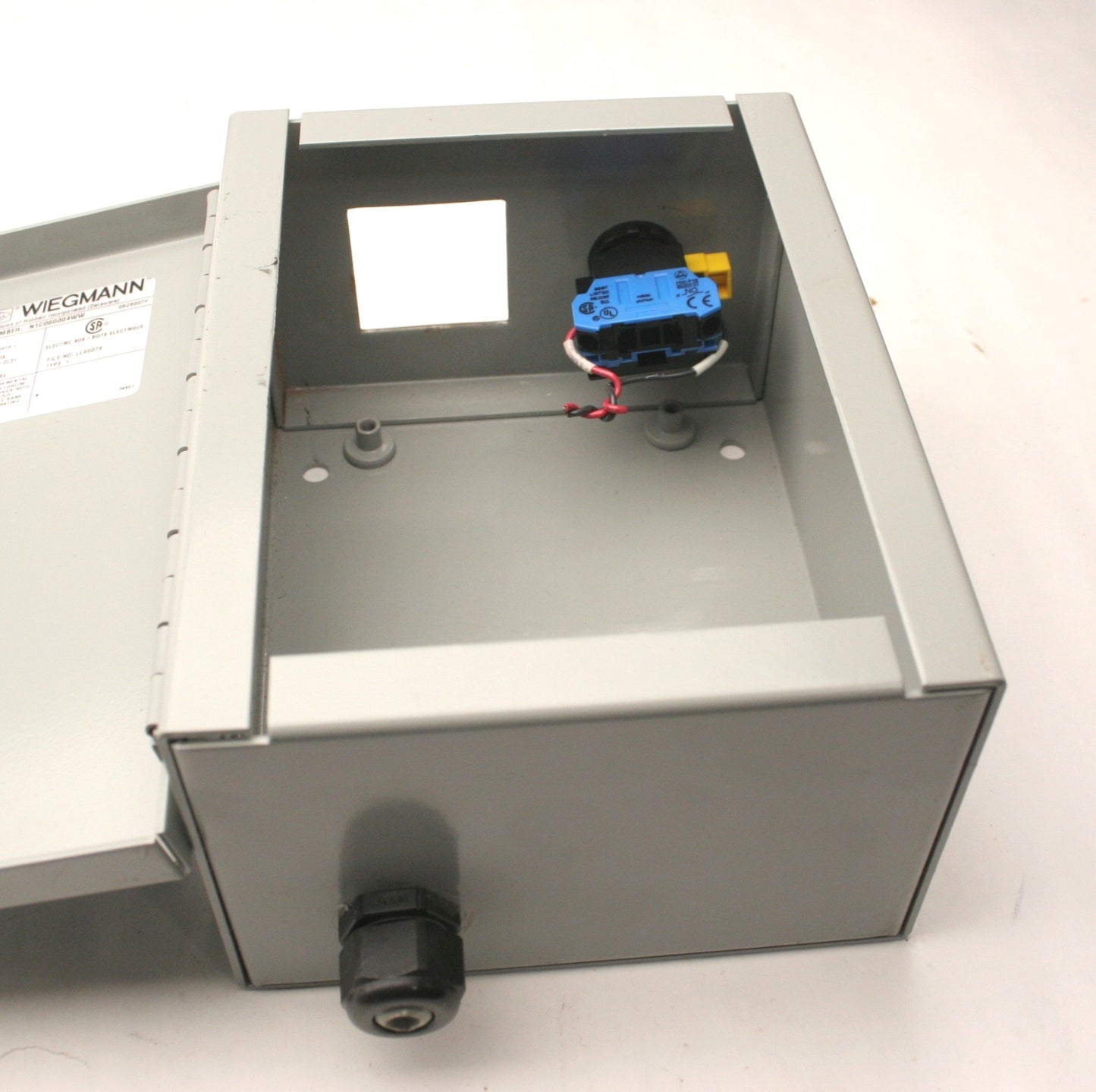 Used Wiegmann N1C060804WW Steel Electrical Enclosure, 8 x 4 x 6" *Holes*