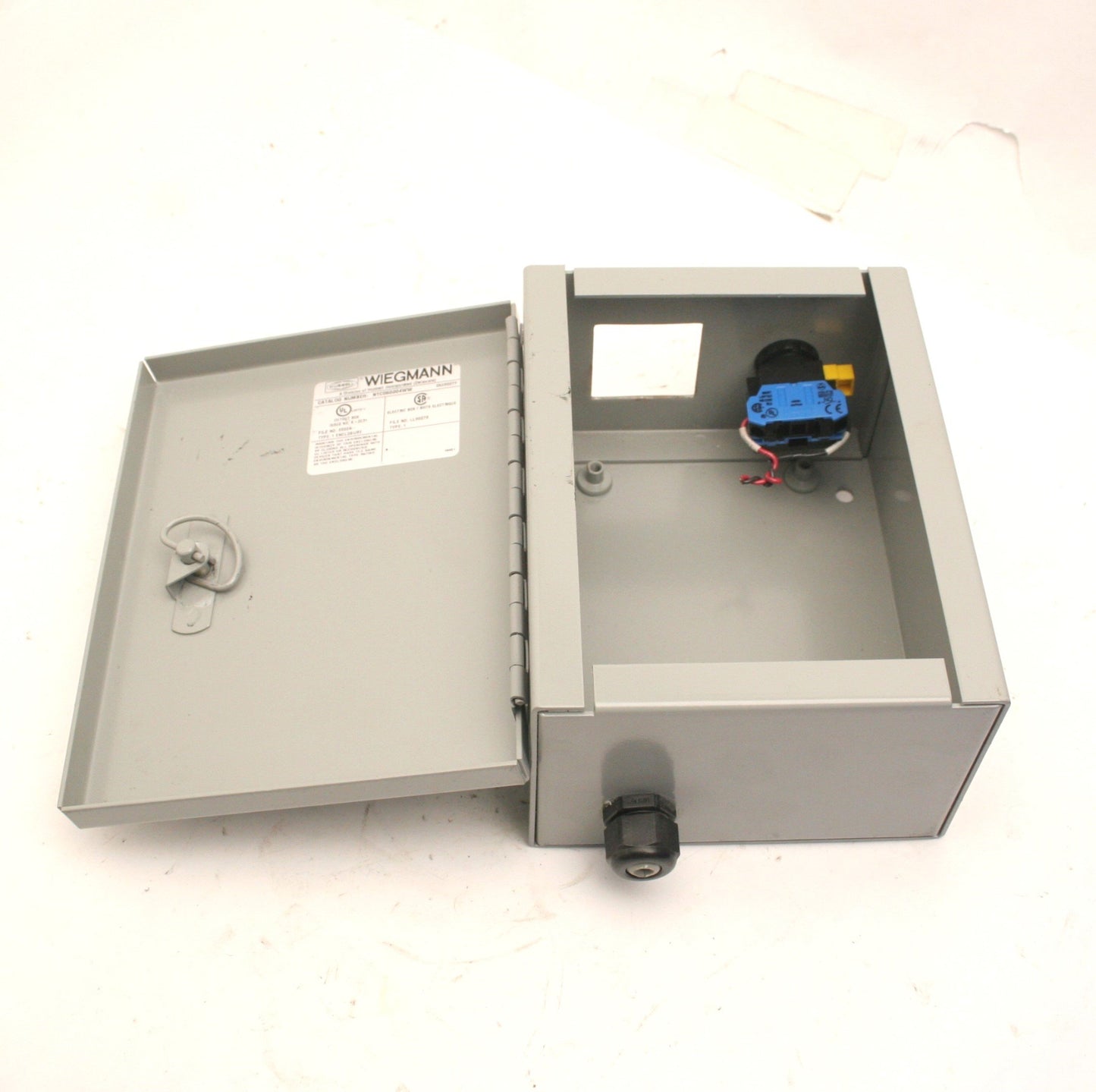 Used Wiegmann N1C060804WW Steel Electrical Enclosure, 8 x 4 x 6" *Holes*