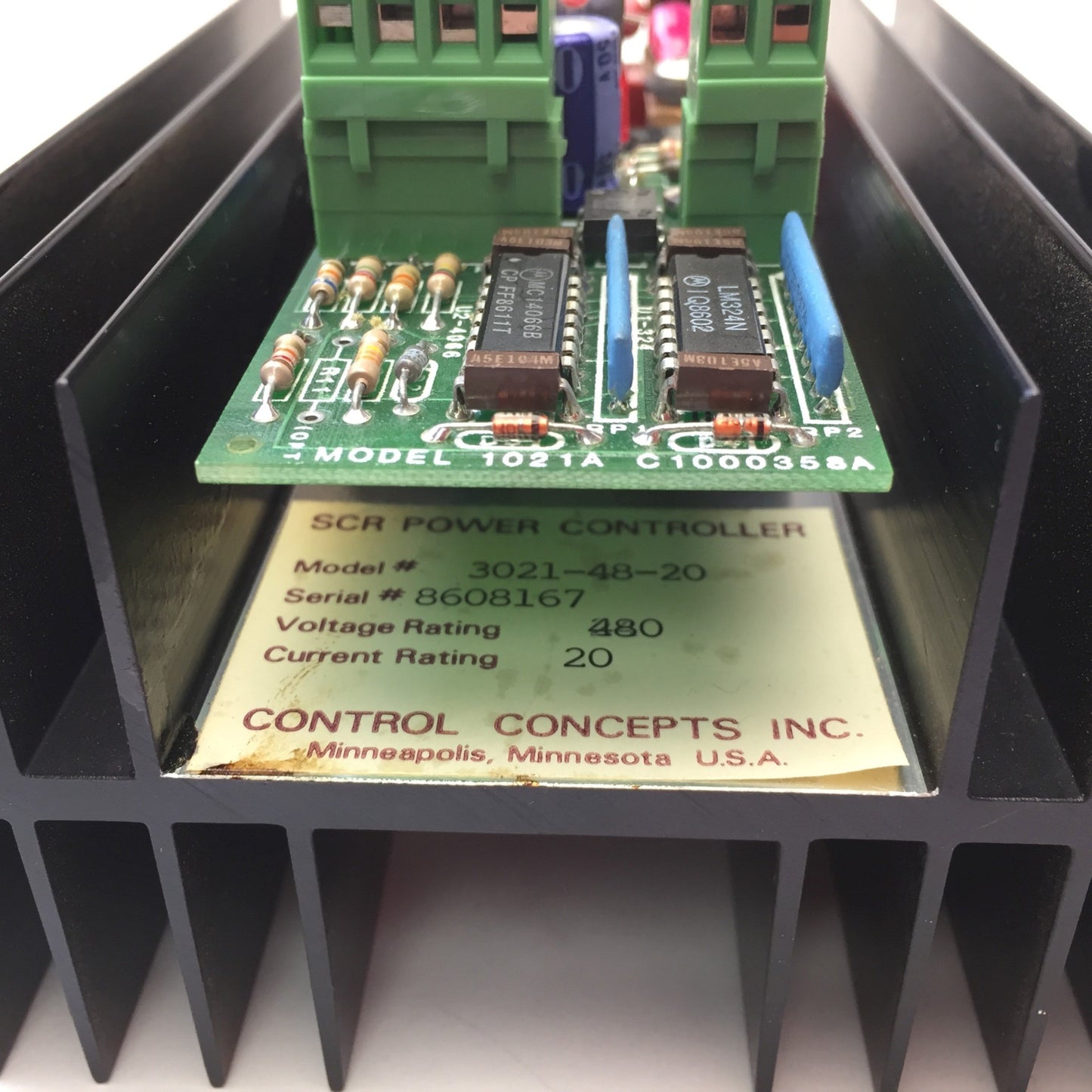 Used Control Concepts Inc. 3021-48-20 SCR Power Controller w/Heatsink 480VAC 20A