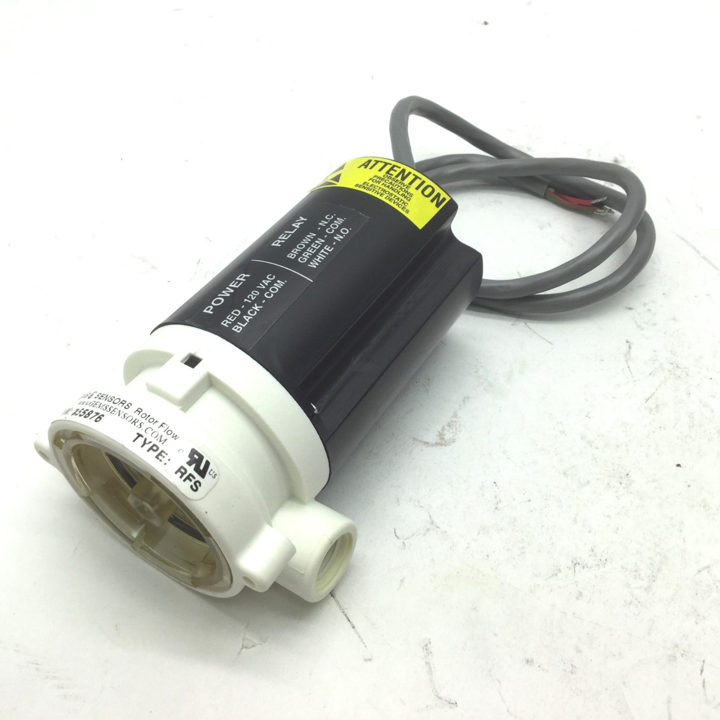 New GEMS 155876 Flow Sensor 1/4" NPT Flow 5 GPM, Voltage: 24VDC