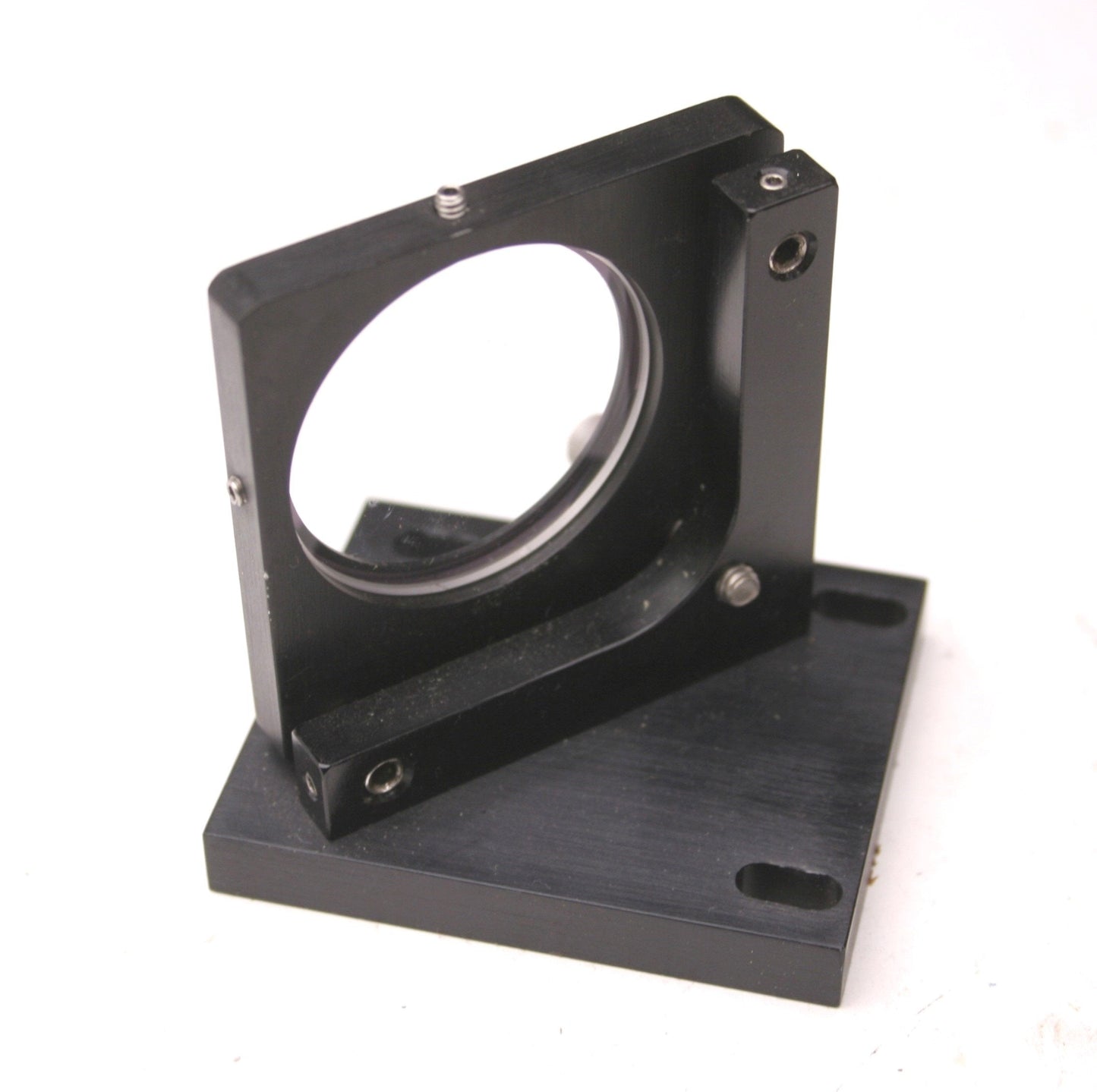 Used 90 Degree Adjustable Laser Mirror Holder, 35mm Diameter, 60mm x 50mm Base