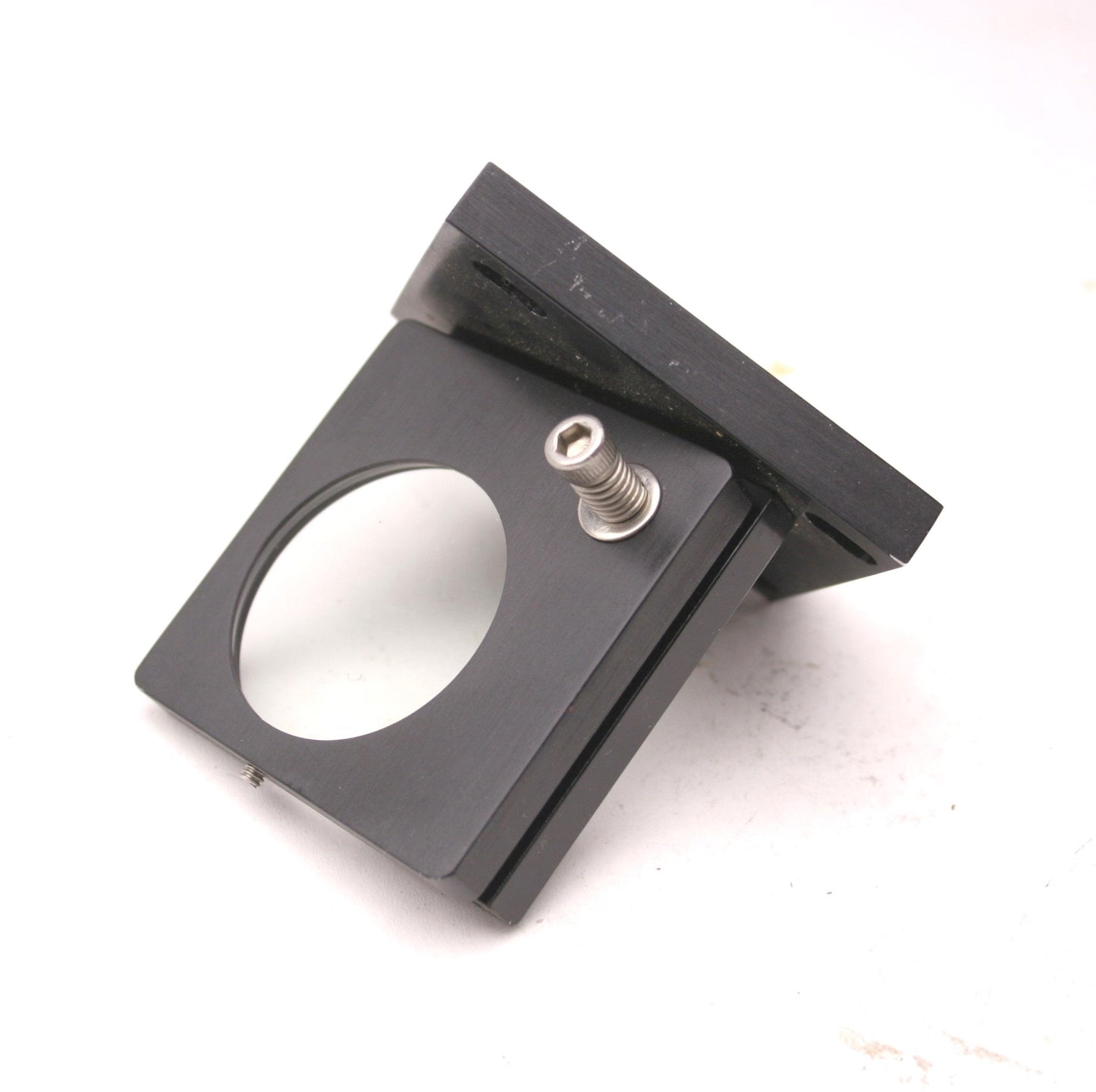 Used 90 Degree Adjustable Laser Mirror Holder, 35mm Diameter, 60mm x 50mm Base