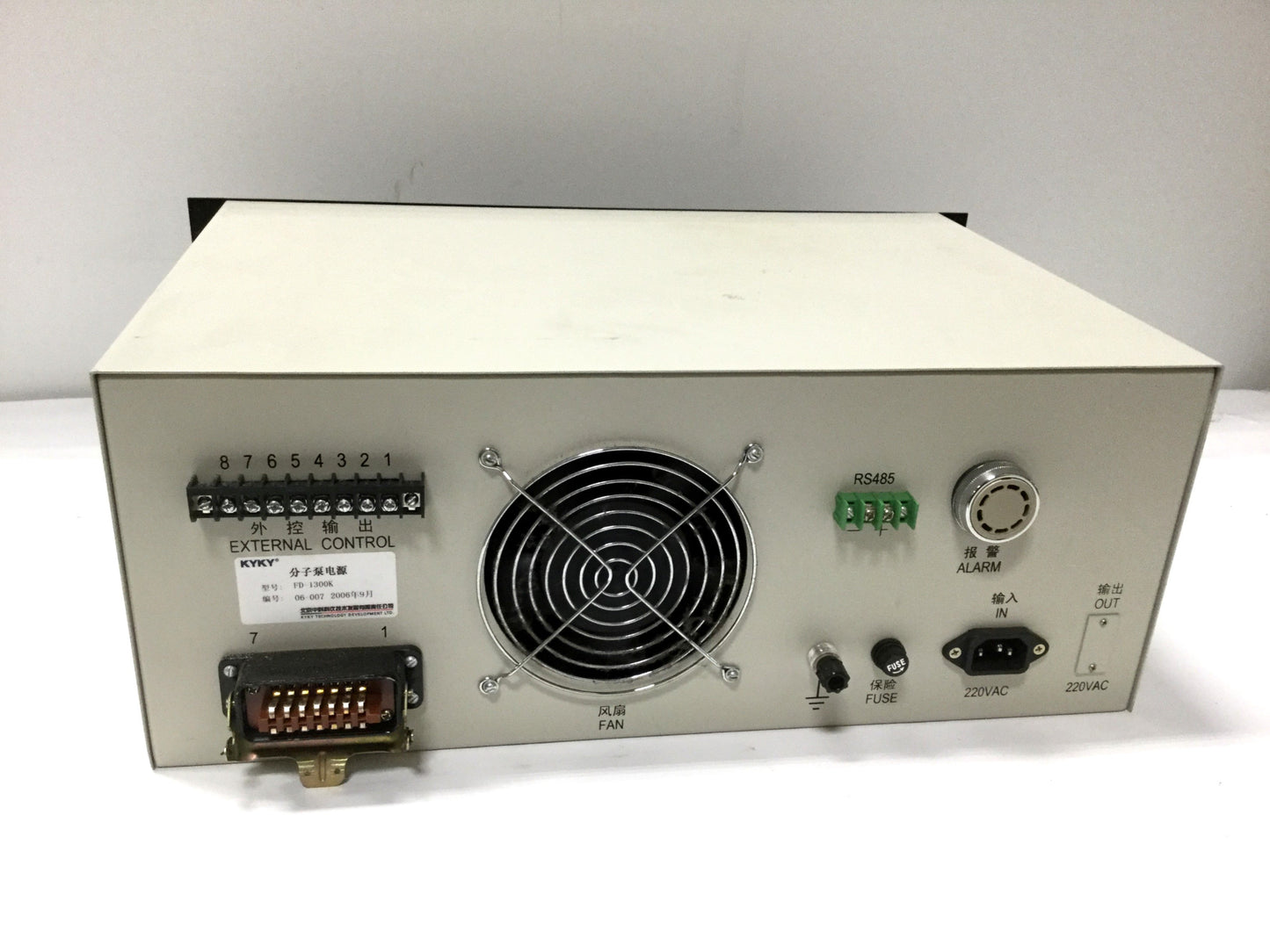 Used KYKY FD-1300K Turbomolecular Pump Controller FD-K 220VAC, Out: 400 Hz 800W