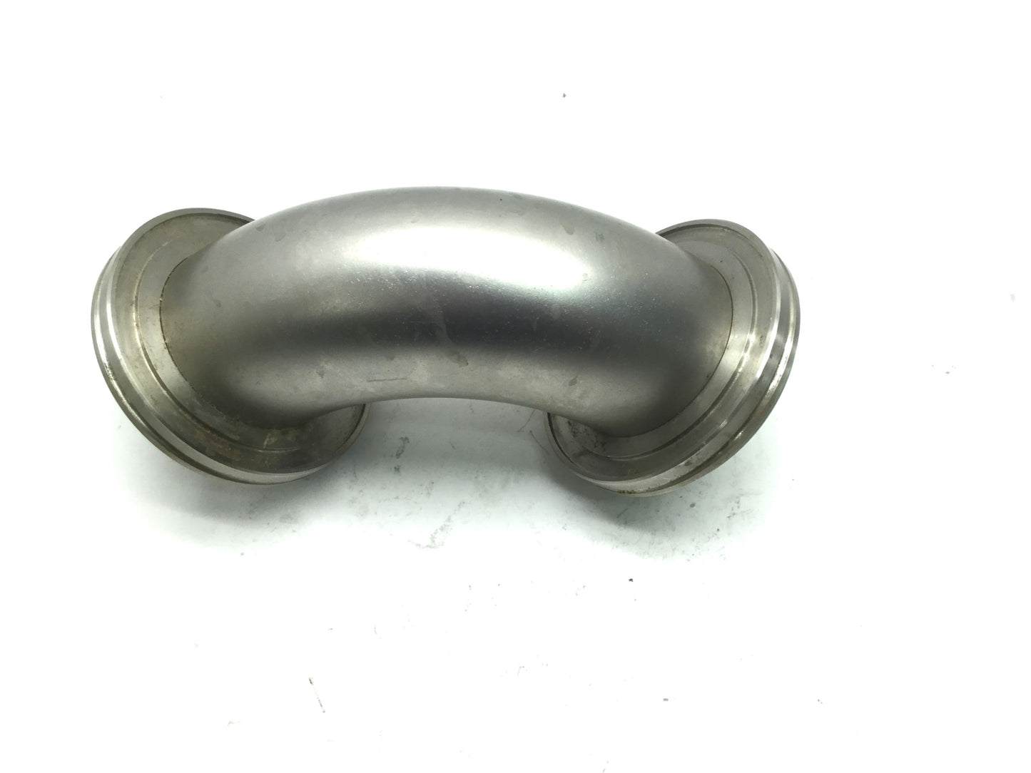 Used Vacuum Flanged Fitting 90 Deg Elbow ID 2.375", Flange OD: 3.73", Stainless Steel