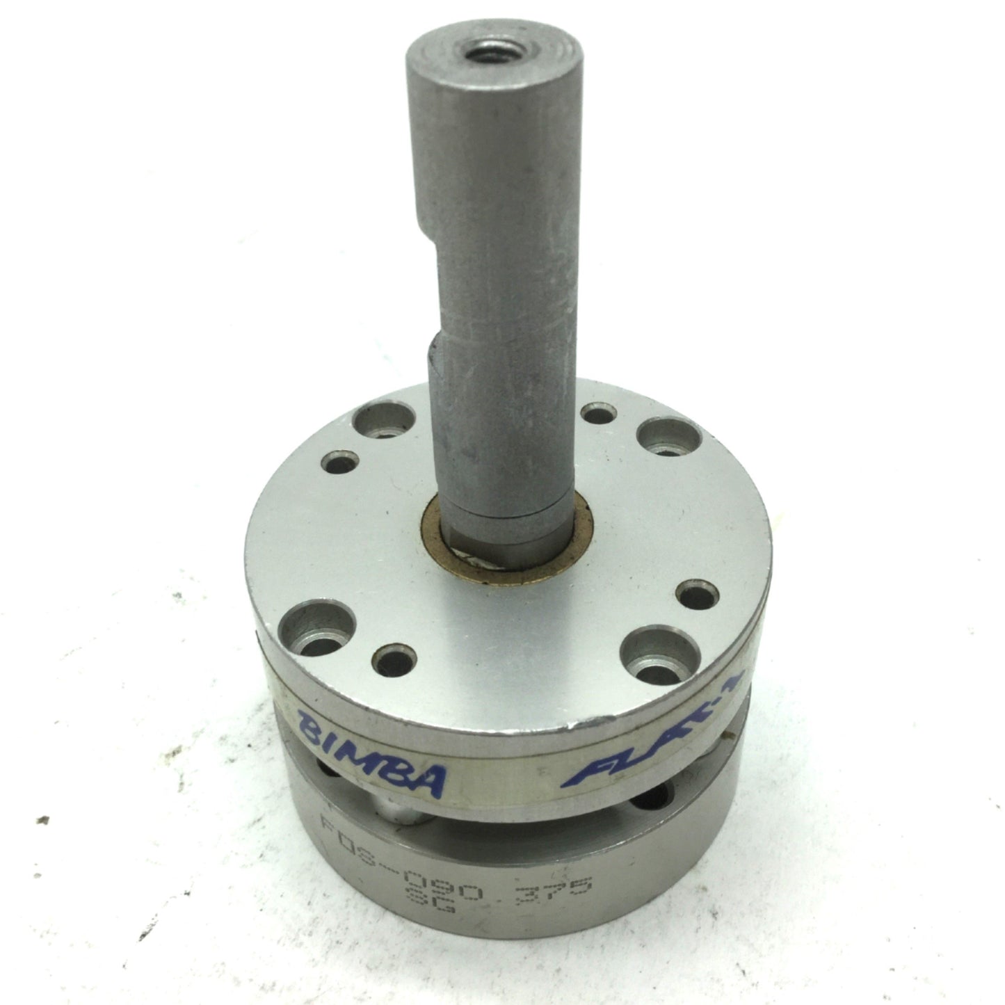 Used Bimba FOS-090.375 Flat-1 Air Cylinder Single Acting 3/8" Stroke, 1-1/16" Bore