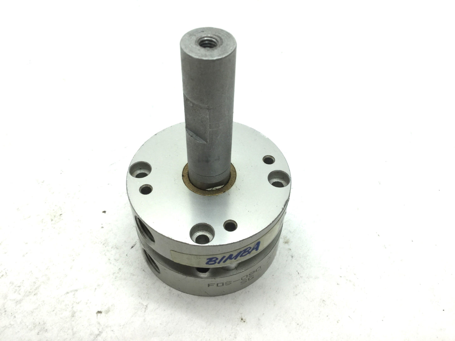 Used Bimba FOS-090.375 Flat-1 Air Cylinder Single Acting 3/8" Stroke, 1-1/16" Bore