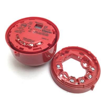 Used Sonos Klaxon PSS-0084 Sounder Alarm, 9-60VDC 4-41mA 2.5W, 106dB(A) W/ Base Plate