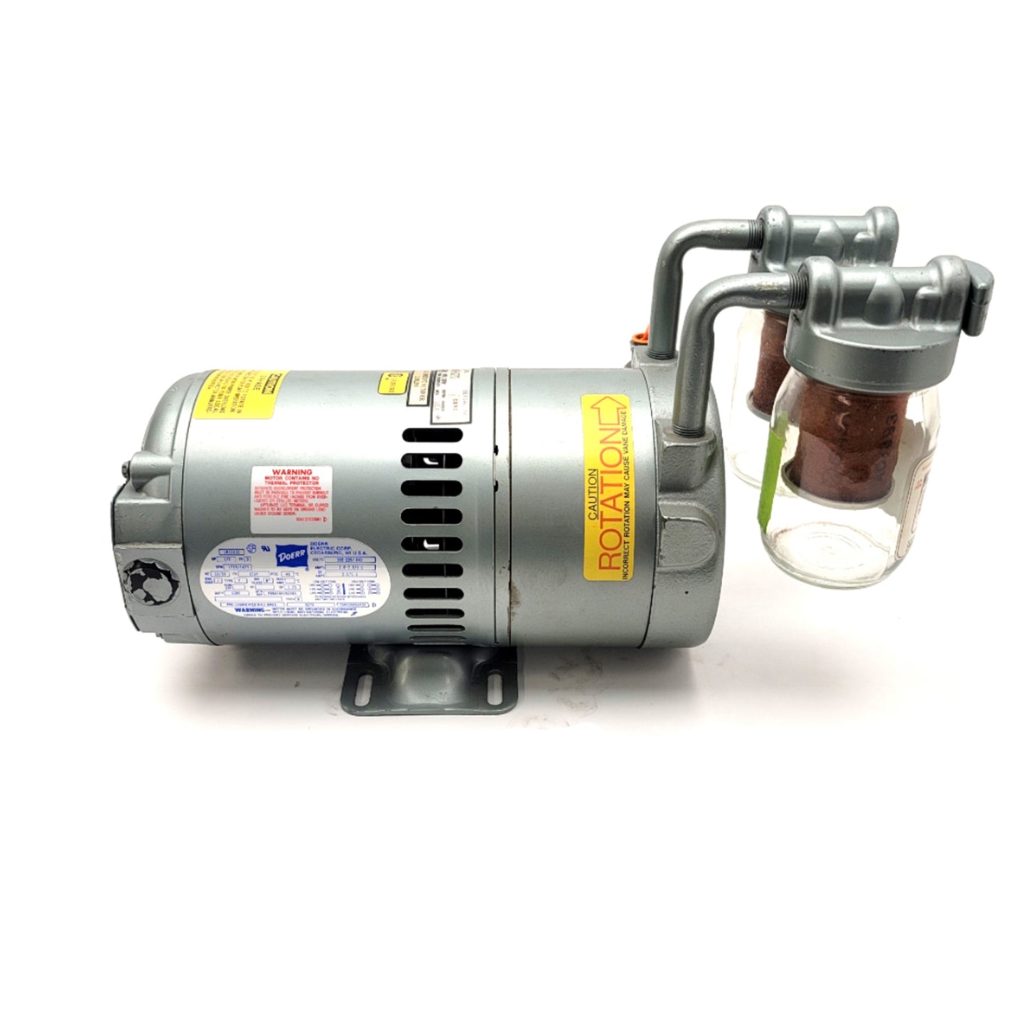 Used GAST 0822-V2-G273 Rotary Vane Vacuum Pump 208-220/440VAC 3-Ph, 1/2HP, 23in.Hg