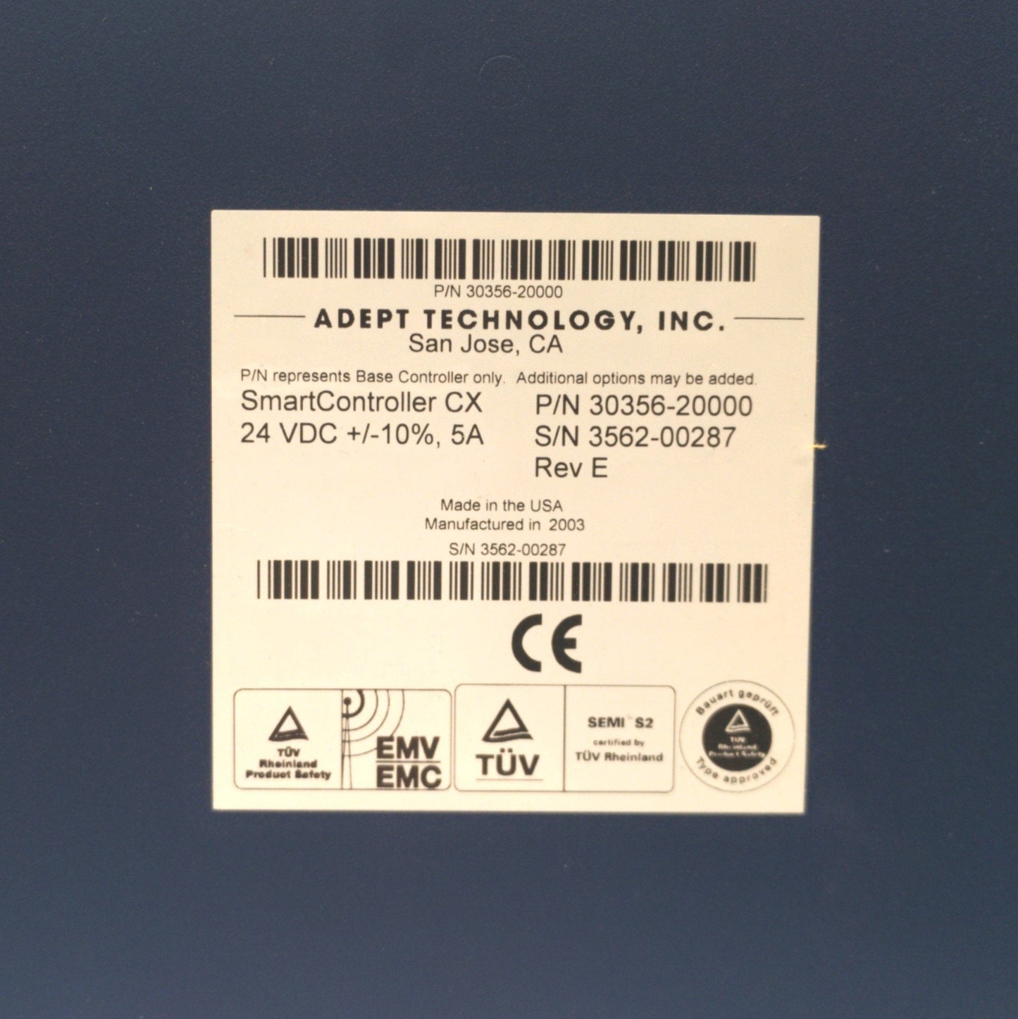 Used Adept 30356-20000 Rev. E SmartDIO Digital I/O Module, 2x IEEE 1394, 24VDC