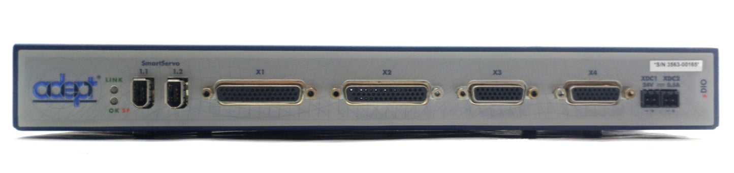 Used Adept 30356-30000 Rev. D SmartDIO Digital I/O Module, 2x IEEE 1394, 24VDC