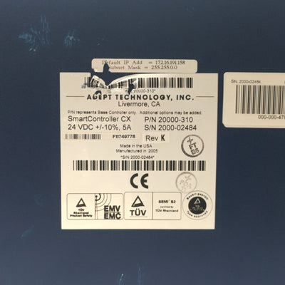 Used Adept 20000-310 Rev. K Smart Robot Controller CX IEEE-1394 I/O w/128MB CF Card