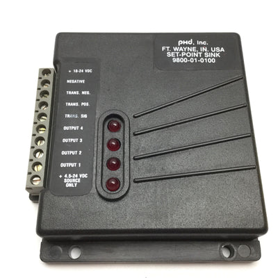 Used PHD 9800-01-0100 Set Point Sink Module, NPN, Supply: 18-24VDC, 150mA Max