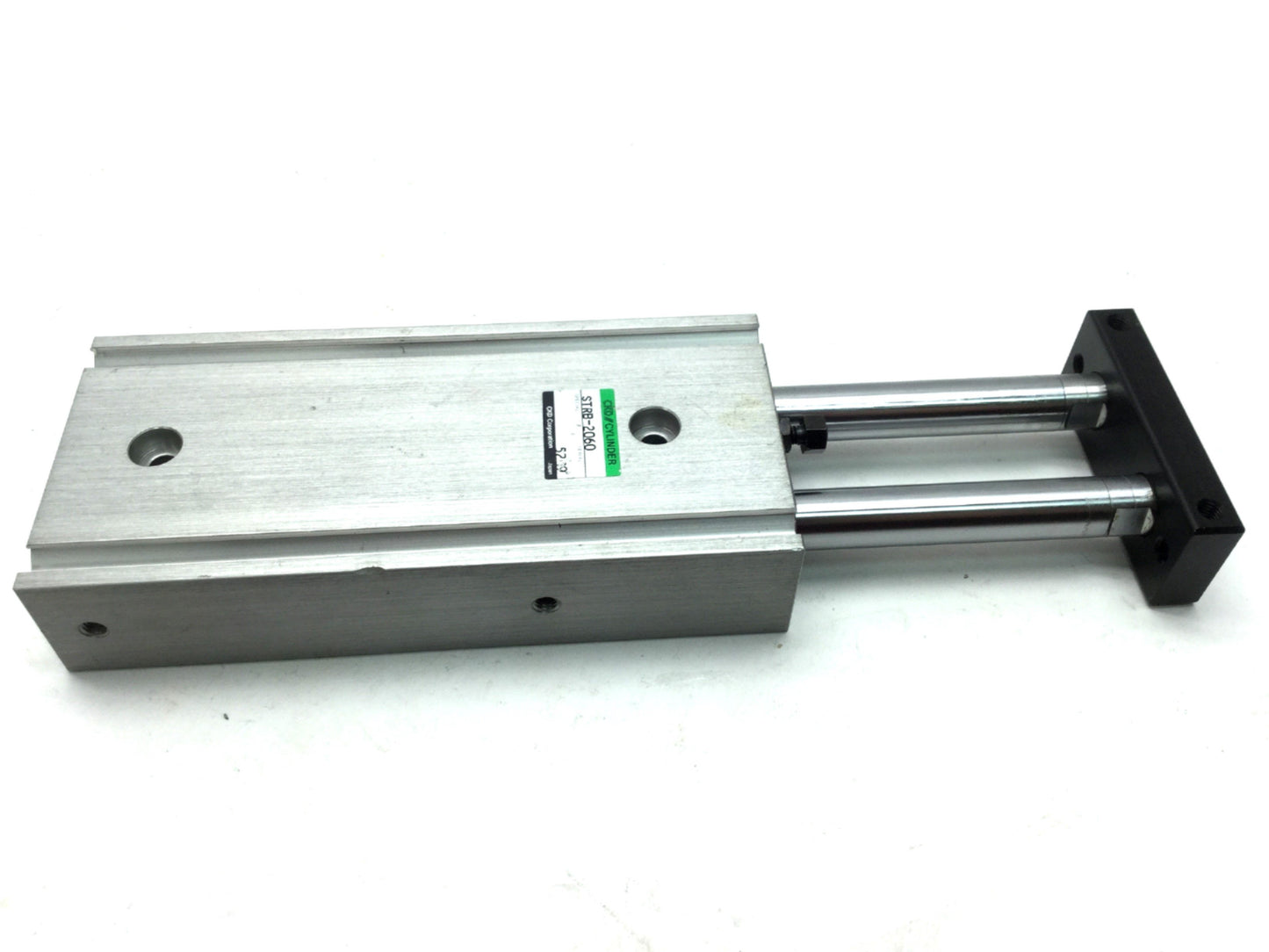 Used CKD STRB-2060 Twin Rod Pneumatic Cylinder Bore: 20mm, Stroke: 60mm, 100 PSI, M5