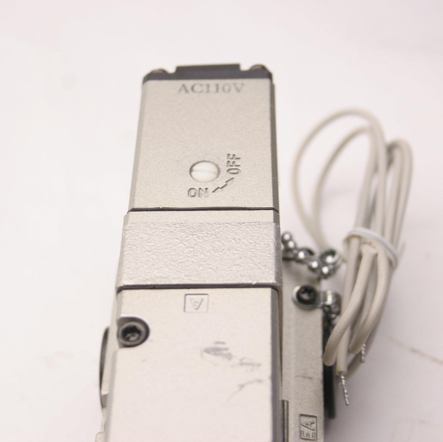 Used SMC NVSP4114-X2-1 Solenoid Valve, Voltage: 110VAC, 5 Ports, With Base