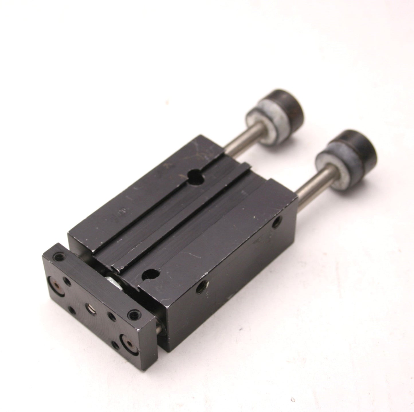 Used Double Acting 1" Stroke Pneumatic Guided Cylinder, 10/32-M5x0.8 Ports
