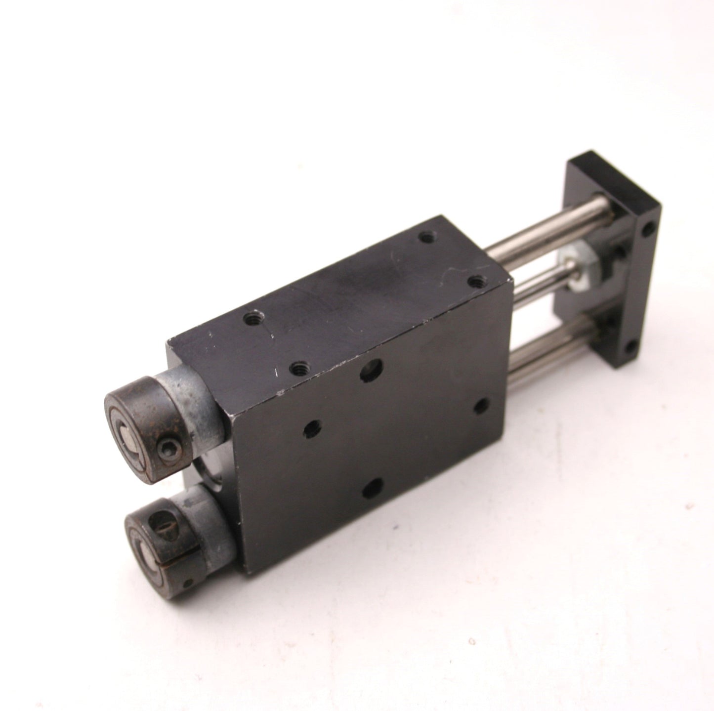 Used Double Acting 1" Stroke Pneumatic Guided Cylinder, 10/32-M5x0.8 Ports