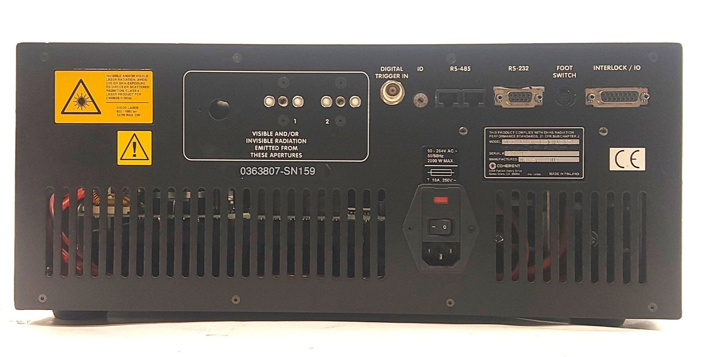 Used Coherent Duo FAP Dual Output Fiber Optic Diode Laser 2x 30W @ 800nm 115/230VAC