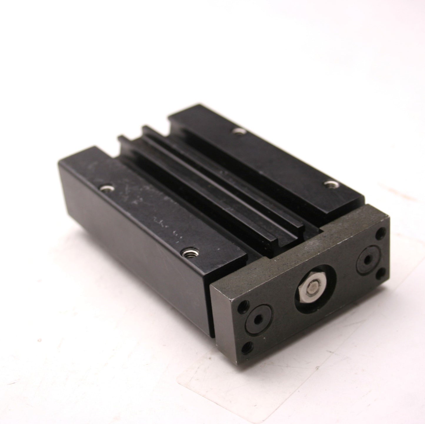 Used Double Acting 1.5" Stroke Pneumatic Guided Cylinder, 10/32-M5 x 0.8 Ports