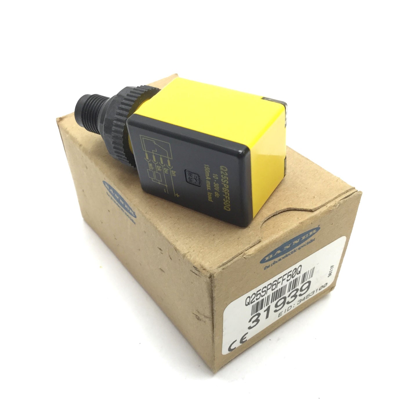 New Banner Q25SP6FF50Q Fixed Field Photoelectric Sensor, 50mm, 10-30VDC, M12 4-Pin