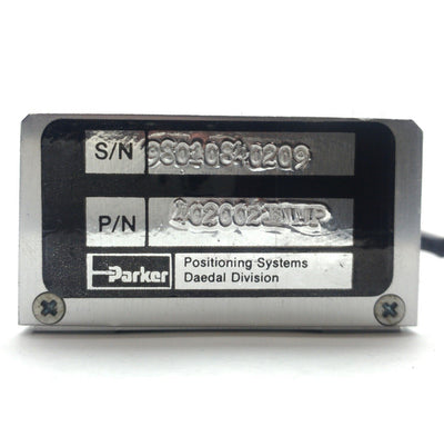 Used Parker 402002LN-MP-D2L1C1M3 Linear Positioner, 2" Travel 2mm, 1/8" Shaft NEMA17