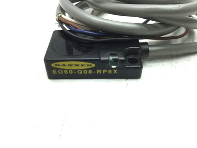 Used Banner EO60-Q08-RP6X Photoelectric Sensor Receiver 24VDC PNP Range 510 mm (20")