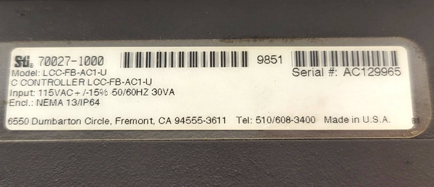 Used STI LCC-FB-AC1-U Light Curtain Controller, 70027-1000, 115VAC, 50/60Hz, 30VA